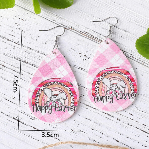 O1CN01kqBTB51ZzPxu4y4KY_2214986983265-0-cib Wholesale Jewelry Easter Bunny Plaid PU Leather Earrings
