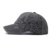 Wholesale Pure Cotton Washed Distressed Personalized Hole Five-pointed Star Baseball Cap