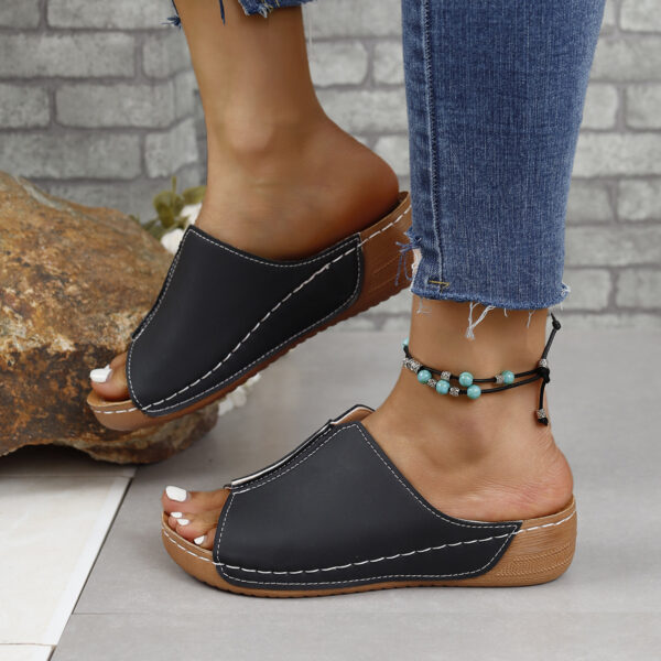 Wholesale Wedge Fashion Simple Lightweight Fish Mouth Sandals