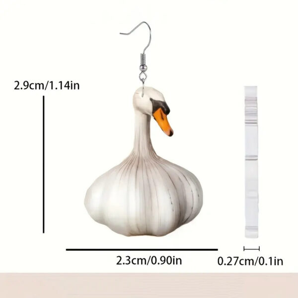 Wholesale Funny Creative Garlic Duck Ring Festival Animal Earrings