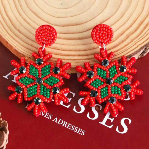 O1CN01krb6UH2G5ZCojLKJk_1904528964-0-cib Wholesale Christmas Tree Snowflake Handmade Resin Rice Ball Earrings