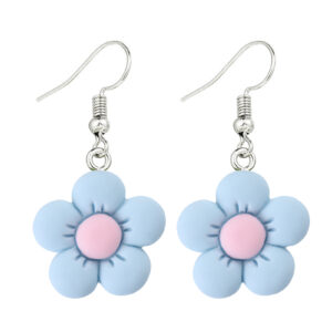[M-11-46] Blue Flower Earrings