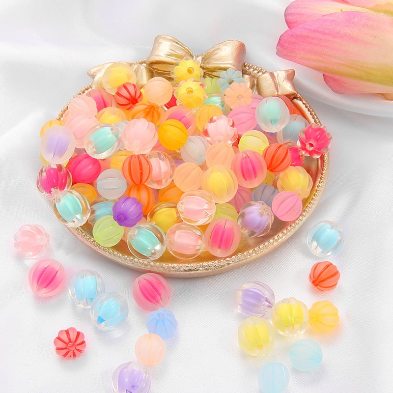 Wholesale Candy Color Beads Mid Beads Acrylic Pumpkin Beads
