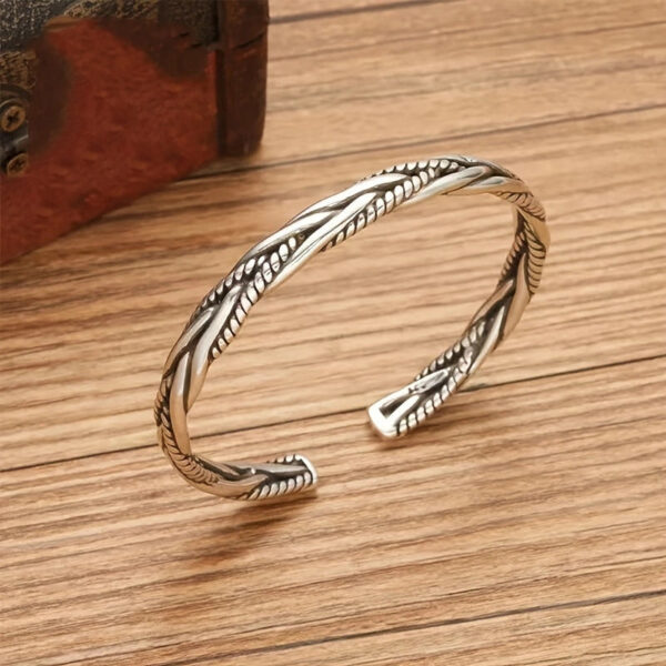 O1CN01ksoGO01lsLKU92tjg__2208865594874-0-cib Wholesale Vintage Silver Twist Braided Open Adjustable Bracelet