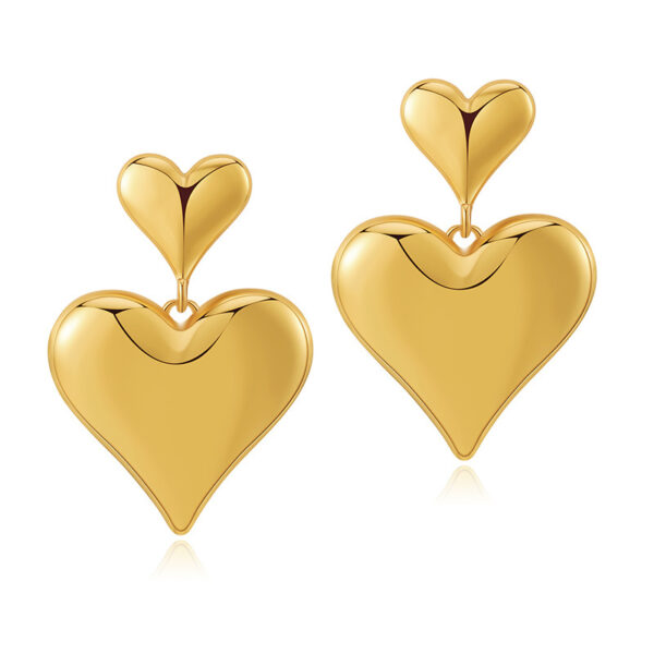 O1CN01ktJvIC1EhSWZa7MQ5_2210915660383-0-cib Wholesale Three-dimensional Love High-grade Metallic Gold-plated Earrings