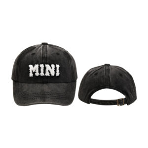 Black mini-washed children's baseball cap / free size (Japanese buckle adjustable)