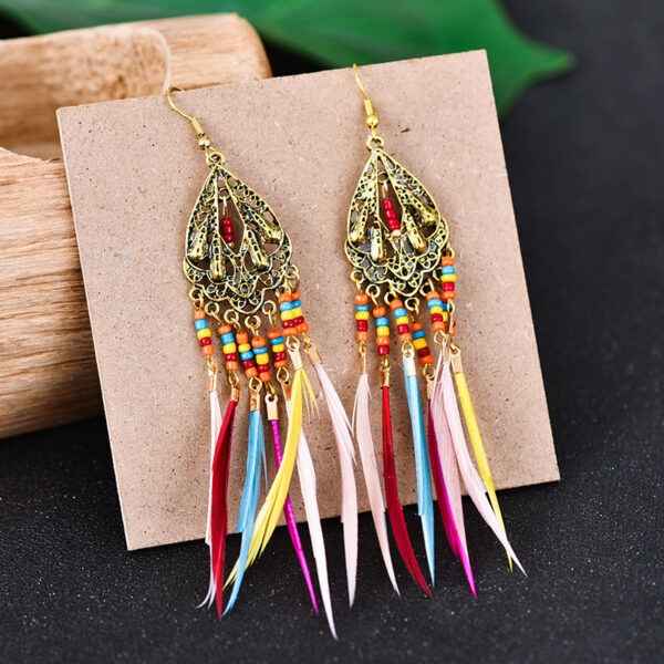 Wholesale Vintage Slender Feather Earrings
