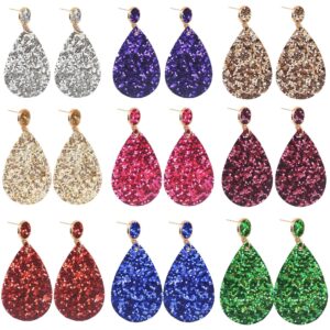 O1CN01kv2eOR1ftMRKh4G2g__3172764064-0-cib Wholesale Gold Glitter Glitter Powder Leather PU Drop Shape Earrings