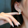 Wholesale 925 Silver Needle Pearls Vintage French Alloy Earrings
