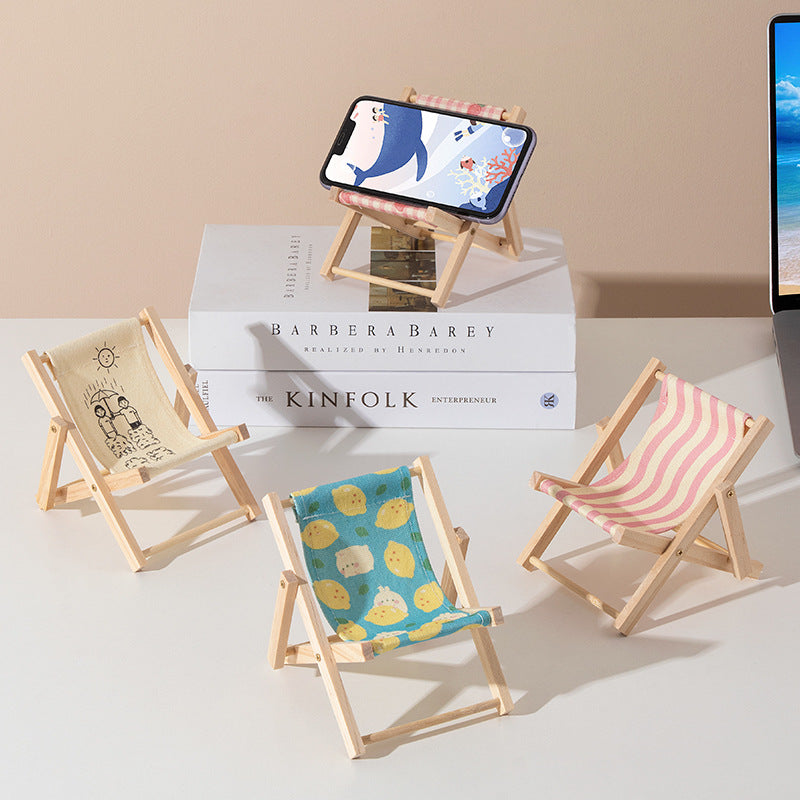 Wholesale Wooden Mini Beach Chair Folding Deck Chair Ornament