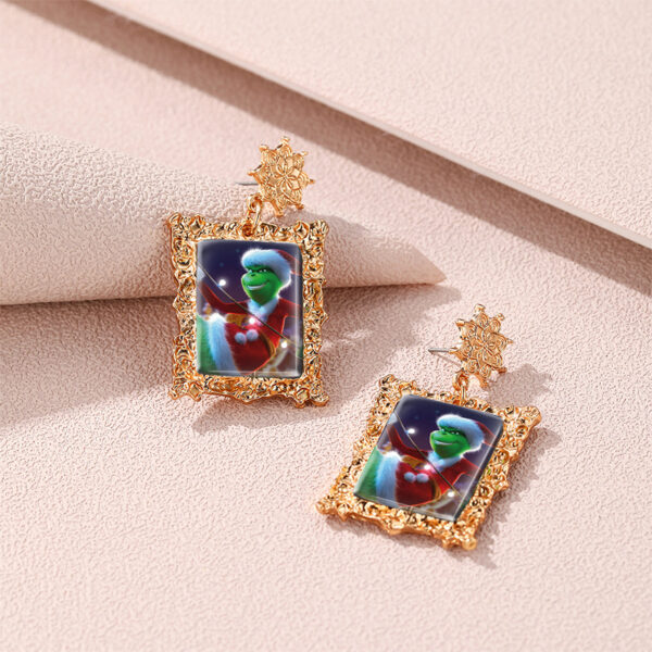 O1CN01kwuQnX23GTempmYdQ_2207689617228-0-cib Wholesale Christmas Vintage Gold Geometric Square Frame Earrings