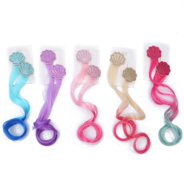 Wholesale Mermaid Color Gradient Wig Fabric Hair Clips