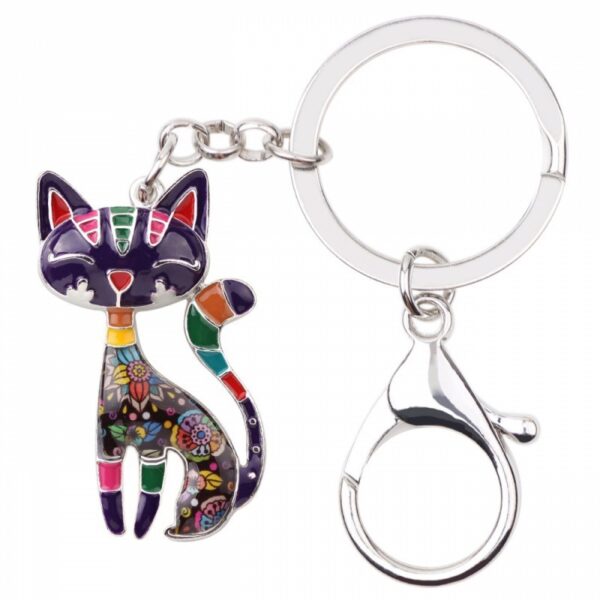 Wholesale Colored Cat Alloy Keychains