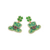 Wholesale St. Patrick's Clover Hat Alloy Oil Drop Diamond Earrings