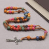Wholesale Colorful Seven Sorrows Rosary Cross Handmade Necklace