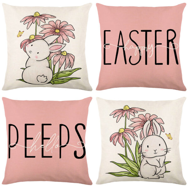 Wholesale Polyester Festival Cute Rabbit Print Pillow Cover