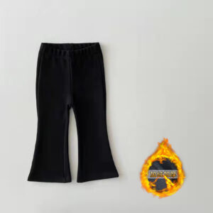Black Flared Pants fleece-lined / 120cm