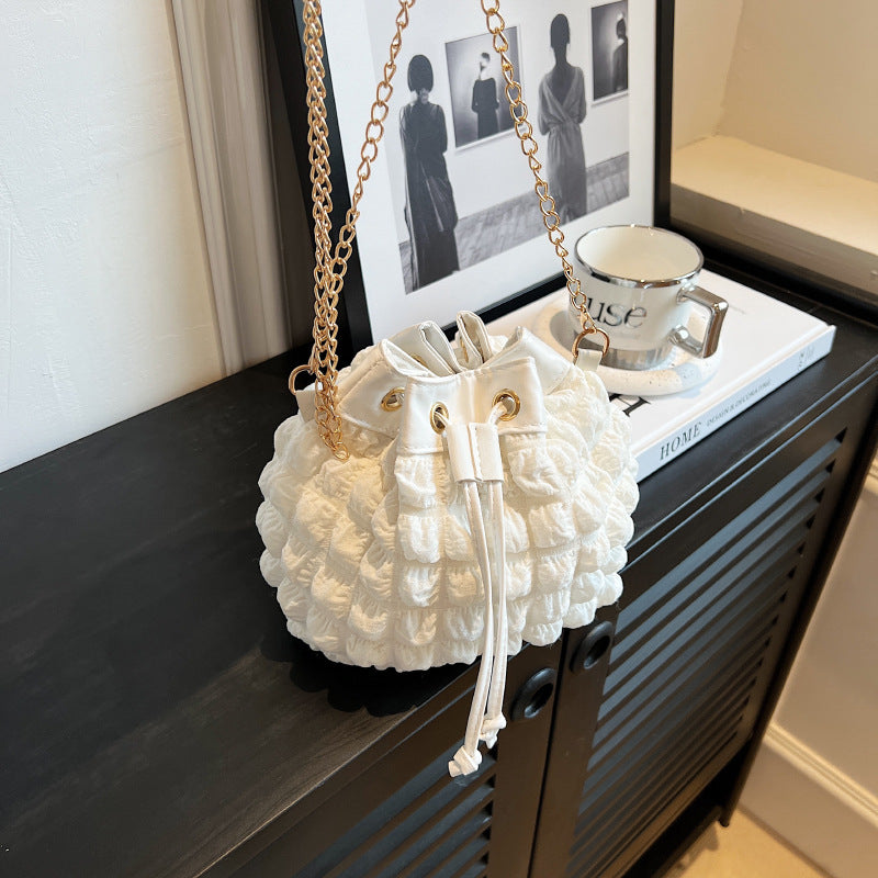 Wholesale Pleated Chain Single Shoulder Cloth Bags