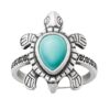 Wholesale Metal Turquoise Turtle Ring