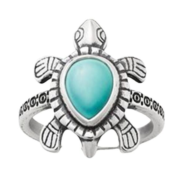 Wholesale Metal Turquoise Turtle Ring