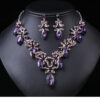 Wholesale Vintage Crystal Alloy Long Necklace Earrings Set