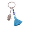 Wholesale Devil's Eye Hollow Palm Tassels Zinc Alloy Keychain