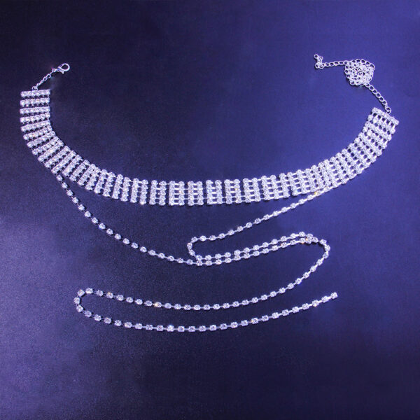 Wholesale Double Layer Super Glitter Diamond Necklaces