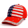 Wholesale American Flag Diamond Denim Polyester Baseball Cap
