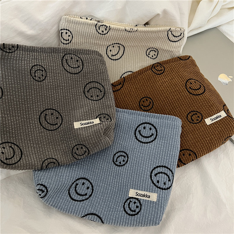 Wholesale Corduroy Smiley Face and lka Dot Make Bags