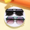 Wholesale Double Beam Square Frame PC Kids Sunglasses
