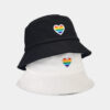 Wholesale LGBT Rainbow Heart Cotton Bucket Hat