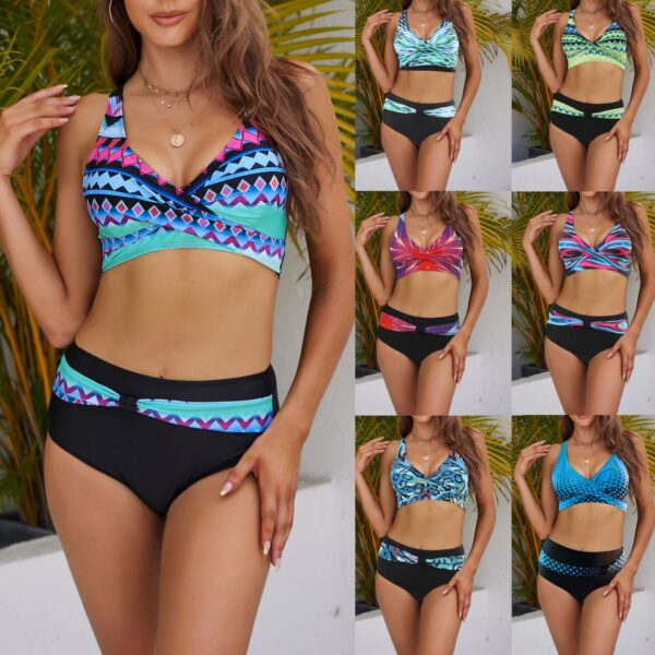 Wholesale Small Fresh Split Polyester Swimwear