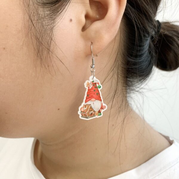Wholesale Cartoon Resin Santa Claus Candy House Earrings