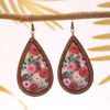 Wholesale Ethnic Style Wooden Droplet Shaped Retro Earrings