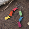 Wholesale Easter Colorful Bunny Wooden Earrings