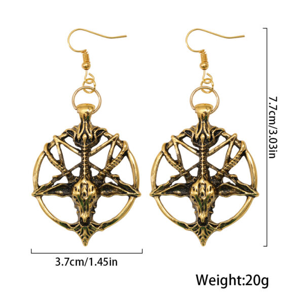 Wholesale Literary Skull Head Sheep Head Demon God Earrings