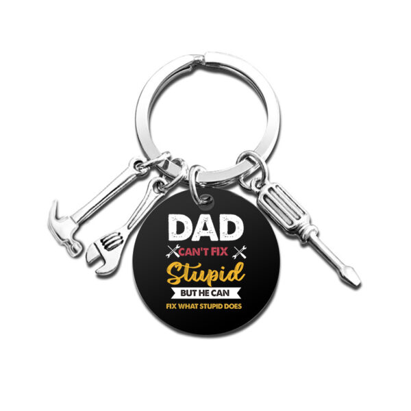 Wholesale Father's Day Hammer Wrench Screwdriver Color Printed Stainless Steel Keychain