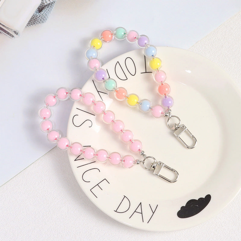 Wholesale Acrylic Candy Color Beaded Bracelet Keychains