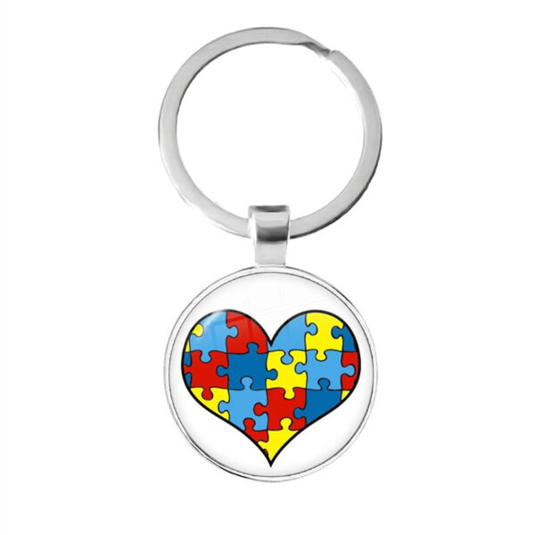 O1CN01lMwsEa1tijokN3LHN_2212752275936-0-cib Wholesale Alloy Autism Ribbon Love Keychain