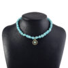 Wholesale Demon Eye Turquoise Simian Style Irregular Beaded Necklace
