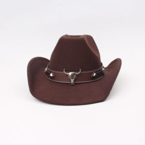 Wholesale Imitation Cashmere Cowhead Curled Edge Western Denim Top Hats