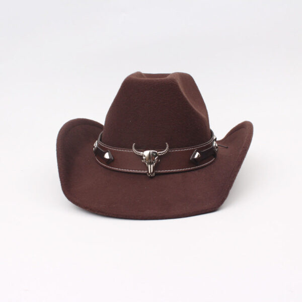 Wholesale Imitation Cashmere Cowhead Curled Edge Western Denim Top Hats