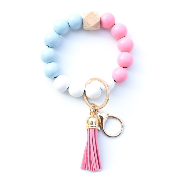 Wholesale Colorful Silicone Beaded Wrist Keychain