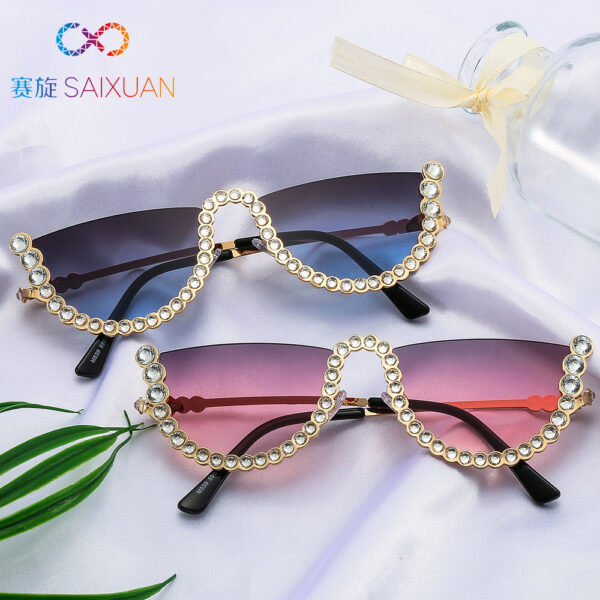 Wholesale Metal Half-frame PC Women's Sunglasses