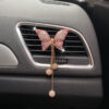 Wholesale Butterfly Tassel Diamond Studded Pearl Car Perfume Clip