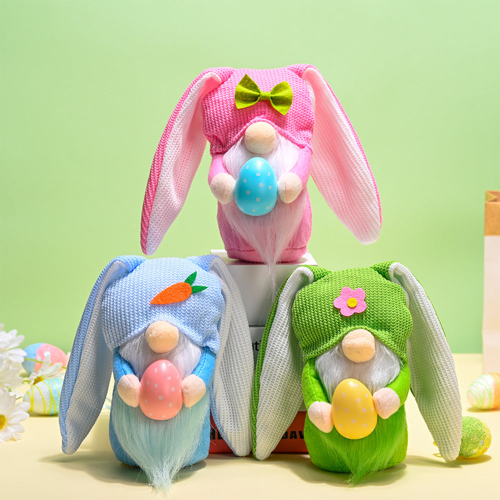 Wholesale Easter Faceless Dolls, Rabbit Ears, Colored Es, Dwarf lyester Doll Decorations