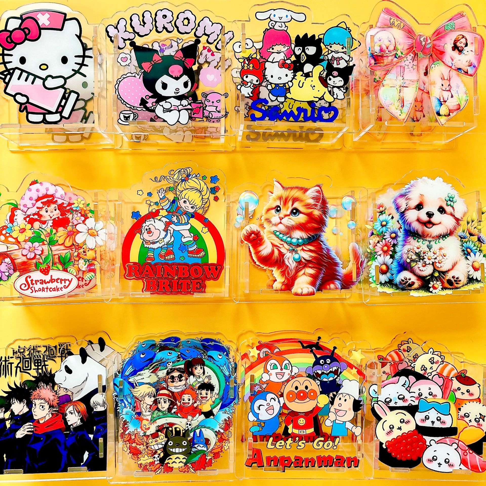 Wholesale Cross-border TK Hot Explosions Pencil Case Acrylic Pencil Case Strawberry Girl Rainbow Fairy Creative diy10c