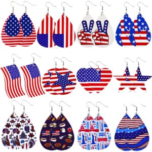Wholesale American Independence Day Leather Earrings