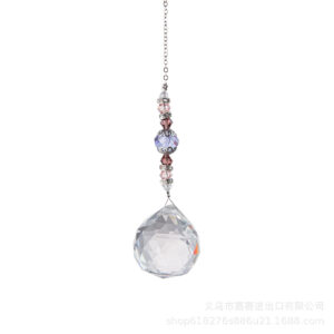 Small beads 30mm lighting ball pendant-Crystal purple