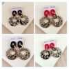Wholesale Geometric Leopard Print Circle Acrylic Earrings